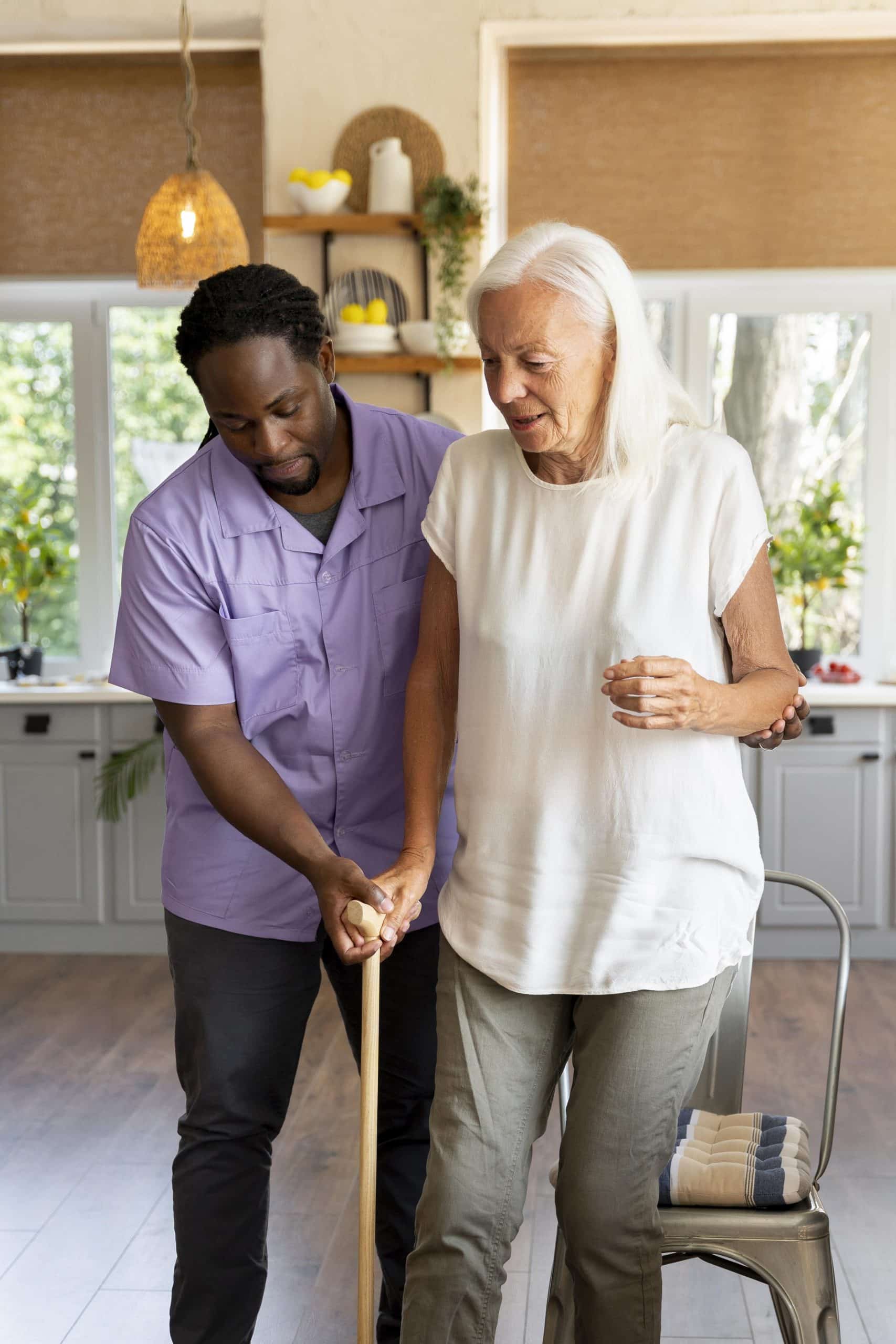 male-social-worker-taking-care-old-woman Personal Support and Companion Care